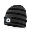 Winter Hat Classic Striped Pattern Knitted Skull Cap Beanie Equipped With Handy LED Light for Outdoor Camping Adventures LED Hat