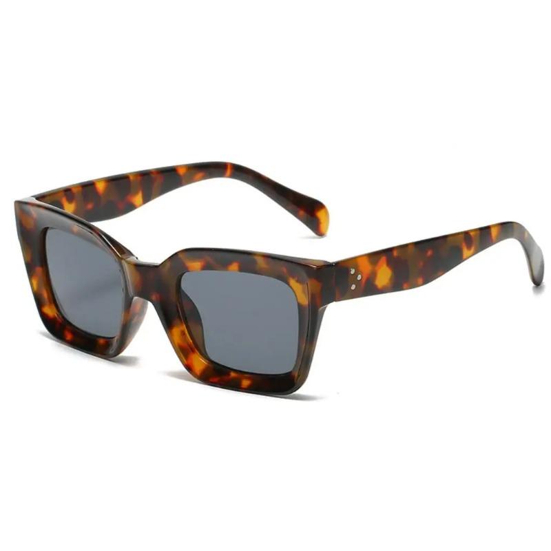 Trendy Unisex Square Sun Glasses Luxury Brand Design Hip Hop Big Frame Sunglasses Ladies Cool Popular Leopard Women Shades UV400