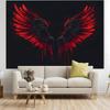 1 Banner with an Image of an Angel's Wings - Vivid Red and Black Wing Design Made of Polyester Fiber for Photo Wall Display