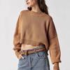 European and American Fashion Round Neck Loose Pullover Knit Sweater Round Neck Neck Loose Knit Sweater