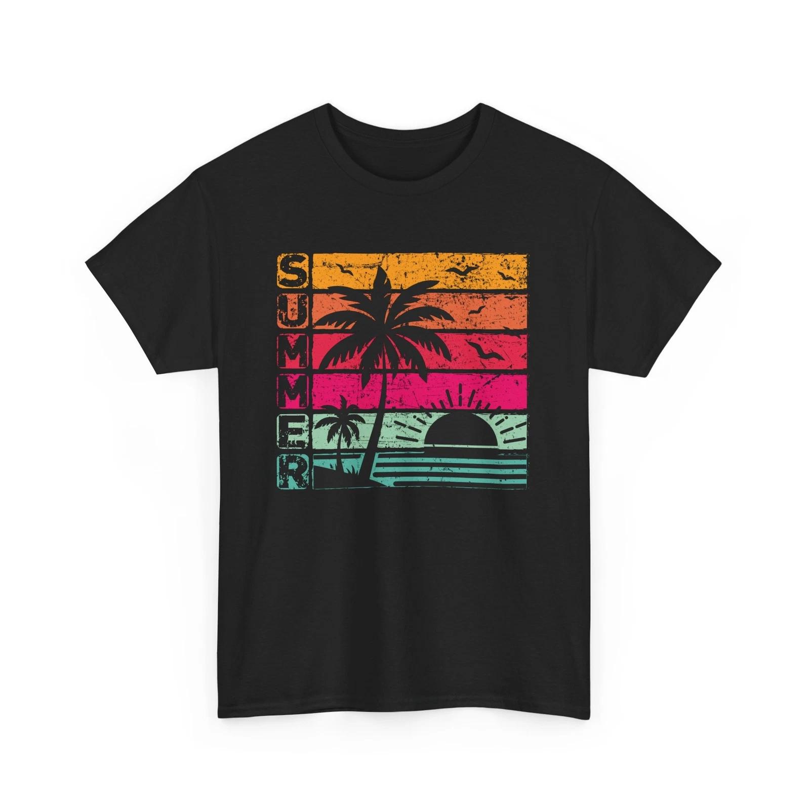 Beach Vibes T-Shirt | Summer Ocean Waves Tee | Retro Summer Shirt 4XL
