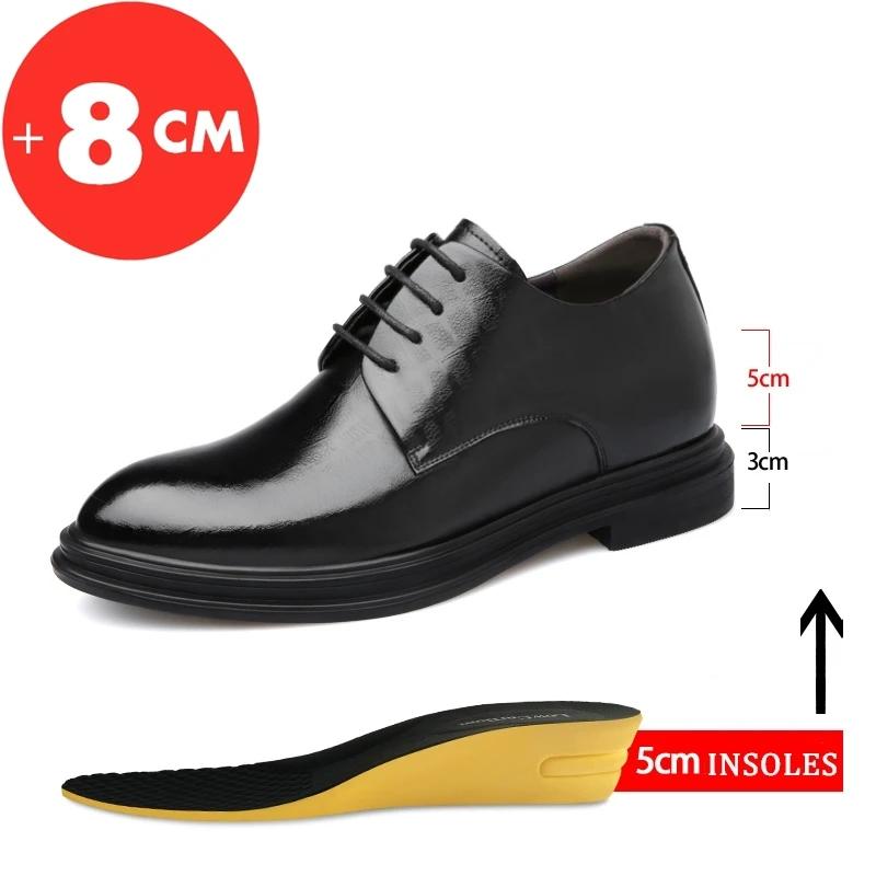 Elevator Shoes Men Dress Shoes 3/6/8 Cm Men Formal Shoes Winter/Spring Classic Business Luxury Men Oxfords Footwear Suit