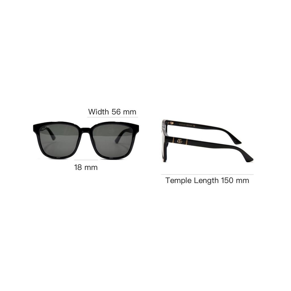 Gucci Square Sunglasses With Integrated Nose Pads Unisex Sunglasses Black GG0637SK