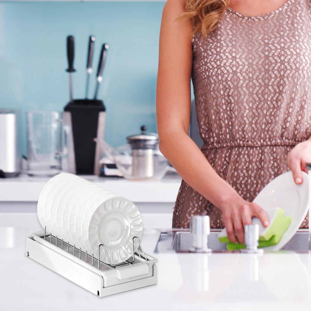Abtropfgestell Ausziehbar Große Kapazität Telleraufbewahrung Ausziehbarer Tellerabtropfer Für Hausbesitzer Vielbeschäftigte Familien Wohnmobilbesitzer Büro Studentenwohnheim