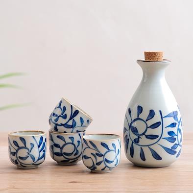 Japanese Style Sake Ceramic Wine Set Sake White Wine Jug small Cellar Home Jug Water Cup Set Drinkware