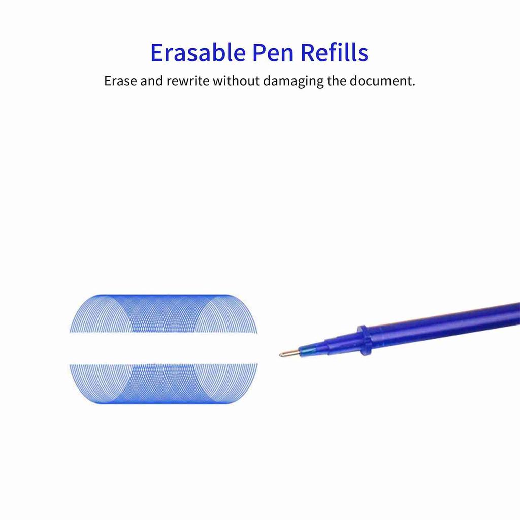 50 Pieces Blue Ink Erasable Gel Ink Pen Refills Fine Point 0.5mm Replacement Gel Pen Refills for Erasable Pens Office