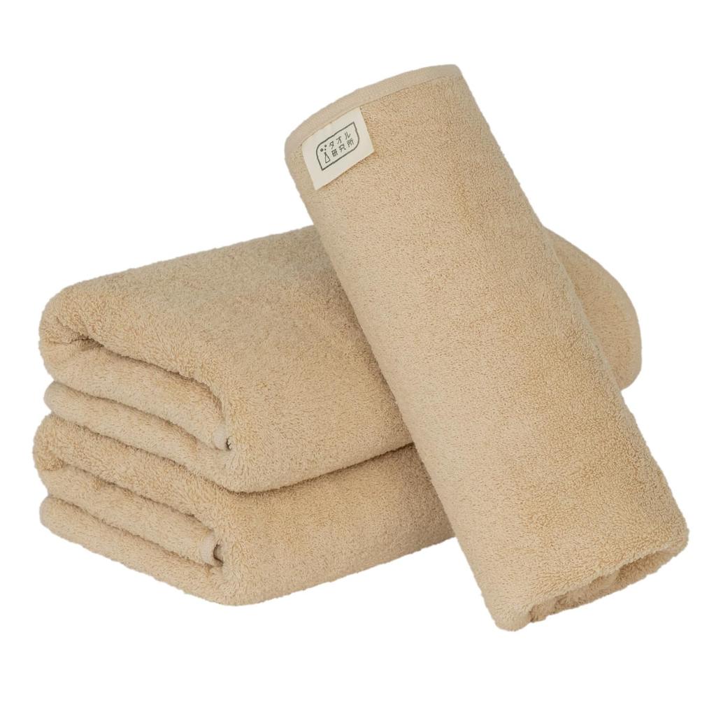 Towel Laboratory Mini Bath Milky Set of Standard Medium Low Fast JapanTechnology [Everyday Simple] #001 Towels, Beige, 3, Type, Weight, Shedding,