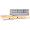 VidaXL Solid Pine Wood 3 Pcs Garden Lounge Set with Cushions Patio Furniture Outdoor Furniture Garden Furniture 806669