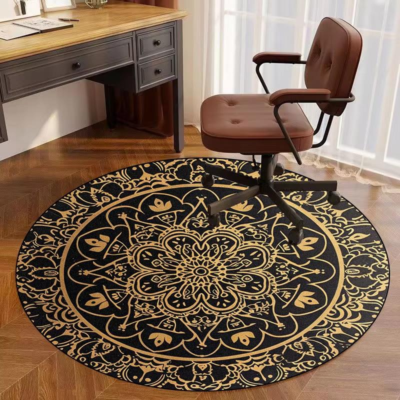 Home Decor European Round Carpet for Bedroom Bedside Swivel Chair Mat Soft Non-slip Coffee Table Area Rugs Dining Room Floormat