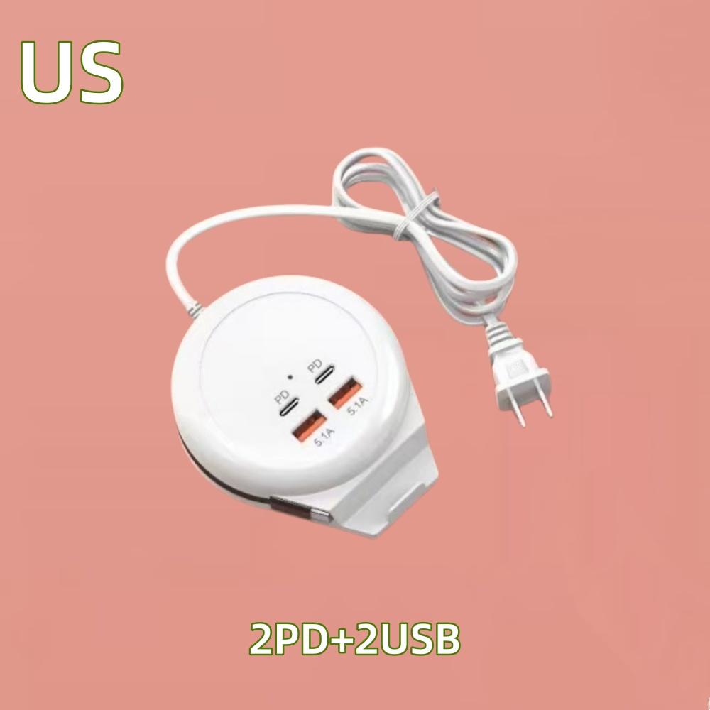 USB C Charger 4 Ports with Type C Cable 5.1A High Speed Wall Socket Mobile Phone Quick Charger Adapter USB HUB Extender For Home