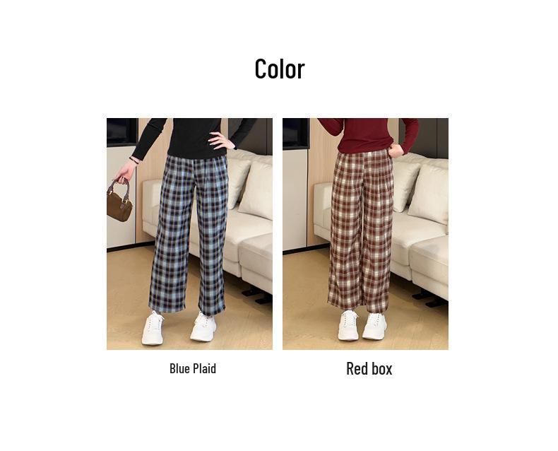 Plaid Elastic Waist Casual Petite Pants - Plus Size, Versatile Spring/Summer Style