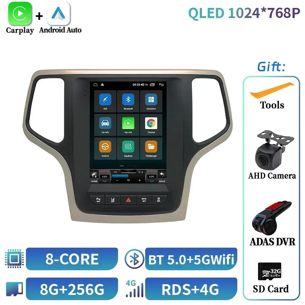 9,7-calowe radio samochodowe z Androidem 14 dla Jeep Grand Cherokee 2014-2017 Stereo Multimedia 4G GPS Bezprzewodowe BT Carplay Ekran dotykowy Stereo