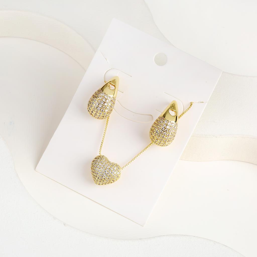 High Quality Gold Plated Sunflower Comma Necklace Earrings Jewelry Set Hip Hop for Women Girls Party Jewelry Accessories Gift