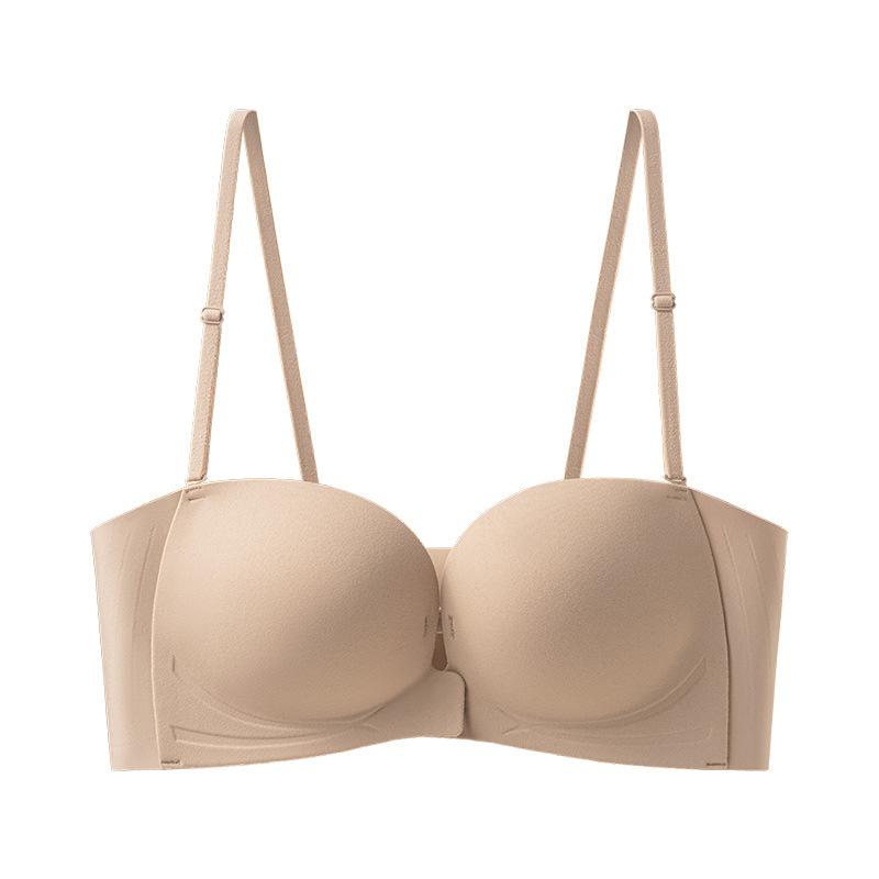 Beautiful Back Front Buckle Removable Strapless Summer Thin Non-slip Gathering Small Chest Showing Large Non-marking Invisible