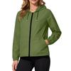 Women's Waterproof Windproof Hooded Jacket Lightweight Packable Outdoor Raincoat with Zipper Pockets and Adjustable Drawstring Hood