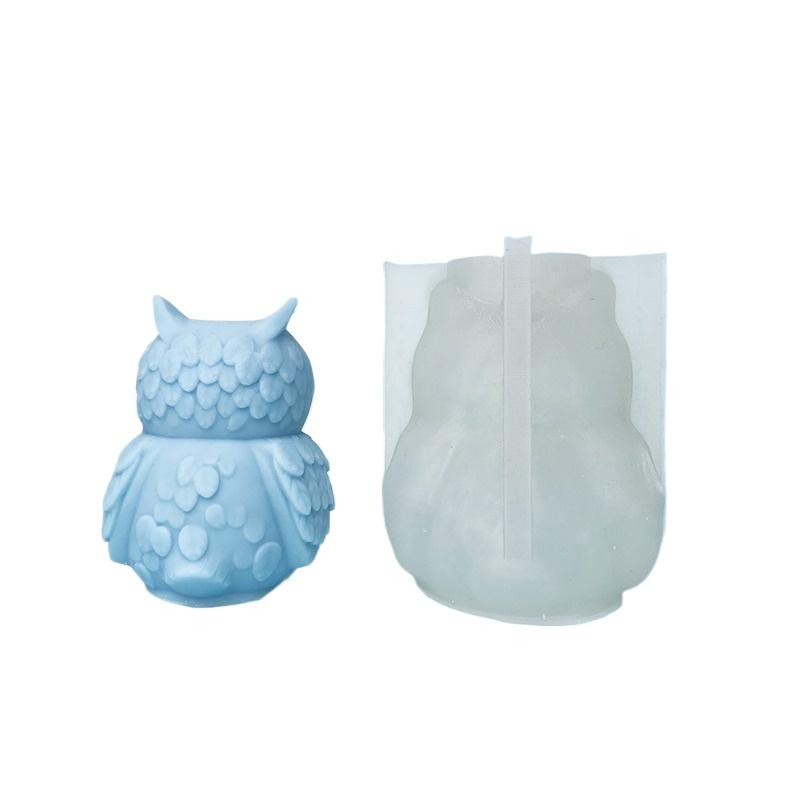 1pcs Owl Silicone Candle Molds 3D Animal Soap Plaster Resin Crafts Casting Mold DIY Handmade Owl Chocolate Ice Cake Baking Tools