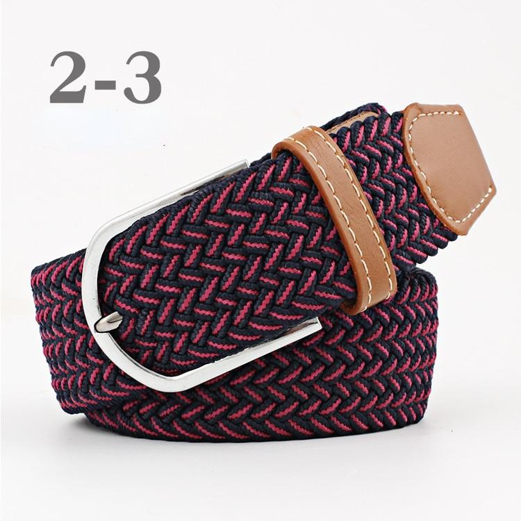2026 New Fashion High Quality Explosive Women's Canvas Belt Men's Elastic Belt Casual Stretch Woven Pin Buckle Belt