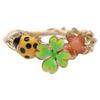 E.m. K18 Flower Enamel Ladybug Design Ring Ring Yellow GoldUsed