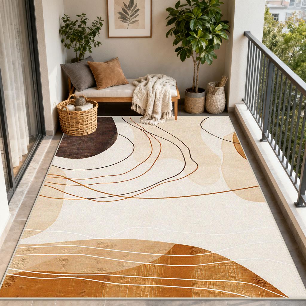 Nordic Abstract CARPET FOR LIVE ROOM Striped Home Decoration Balcony Outdoor Rugs Washable Antiskid Lounge Floor Mats Bedside
