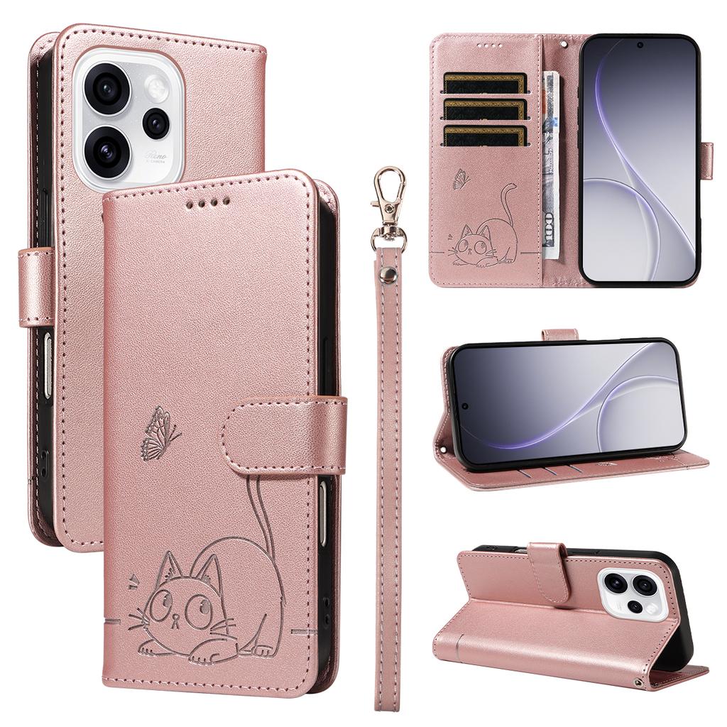 Magnetic Card Solt Wallet Leather Embossed Little Cat Phone Case For Google Pixel 10 Pro XL 9A 9 8 8A 7A 7 Flip Bag Pocket Cover