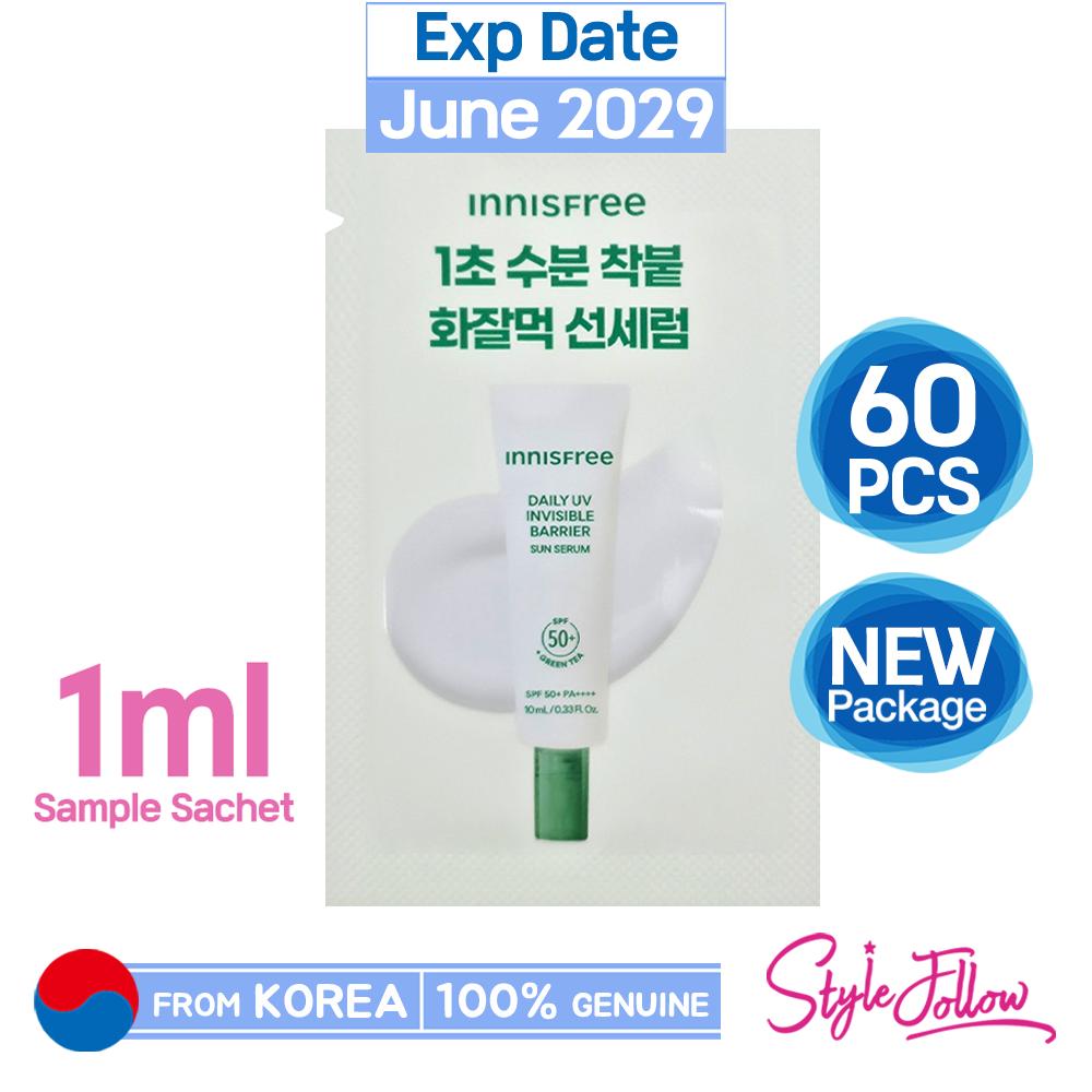 60 stuks/60 ml_[INNISFREE] Green Tea Hyaluronic Moist Sun Serum 1 ml (Voorbeeldzakje)(SPF50+/PA++++) 1ml X 60pcs (60ml) white