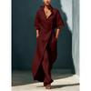 Summer New Style Casual V-neck Short-sleeved Belt-wrapped Fitted Slimming Figure-enhancing Blouse Dress