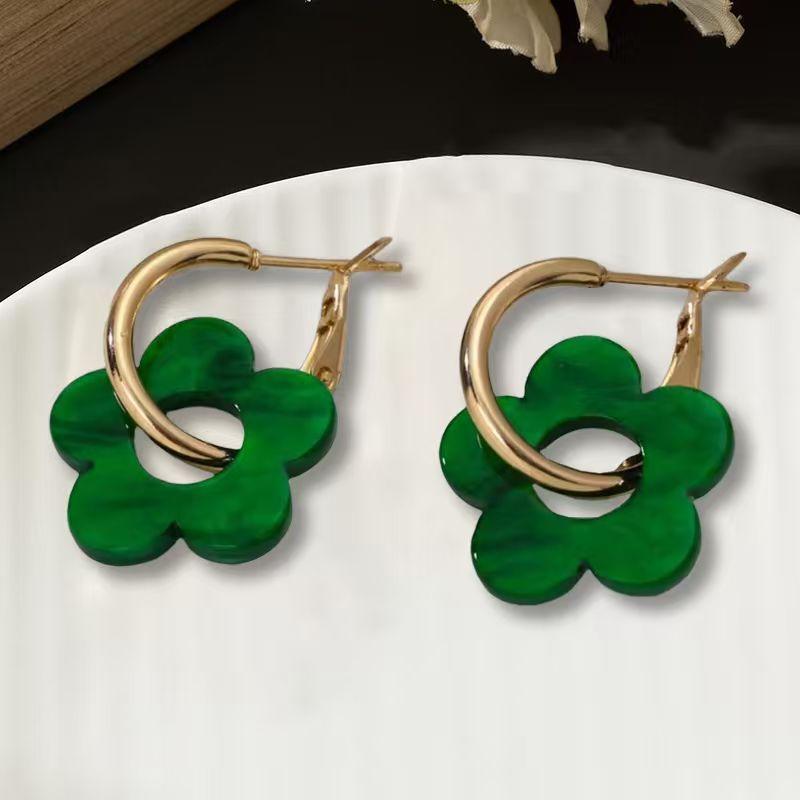 Модные серьги-цветы, женские нишевые серьги с чувством дизайна, цвет, темперамент, элегантные, универсальные