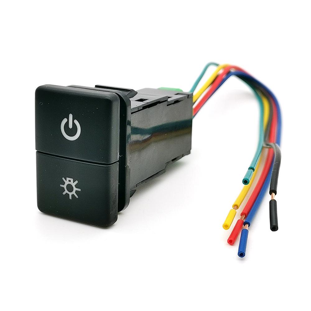 

Toyota Corolla Dual-Switch LED Fog Light Buttons: Green for On, Red for Off