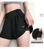 Women's High Waist Double Layer Sports Shorts with Pockets for Running & Yoga