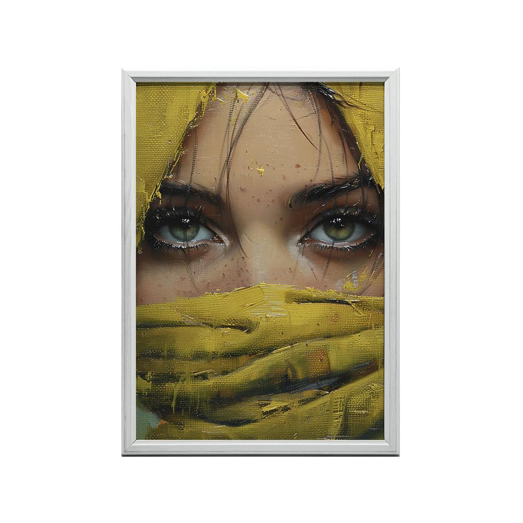 Mysterious Eyes Mysterious Eyes, 30X40 Cm, Gold Aluminum Frame, 230 Gsm Matte Paper