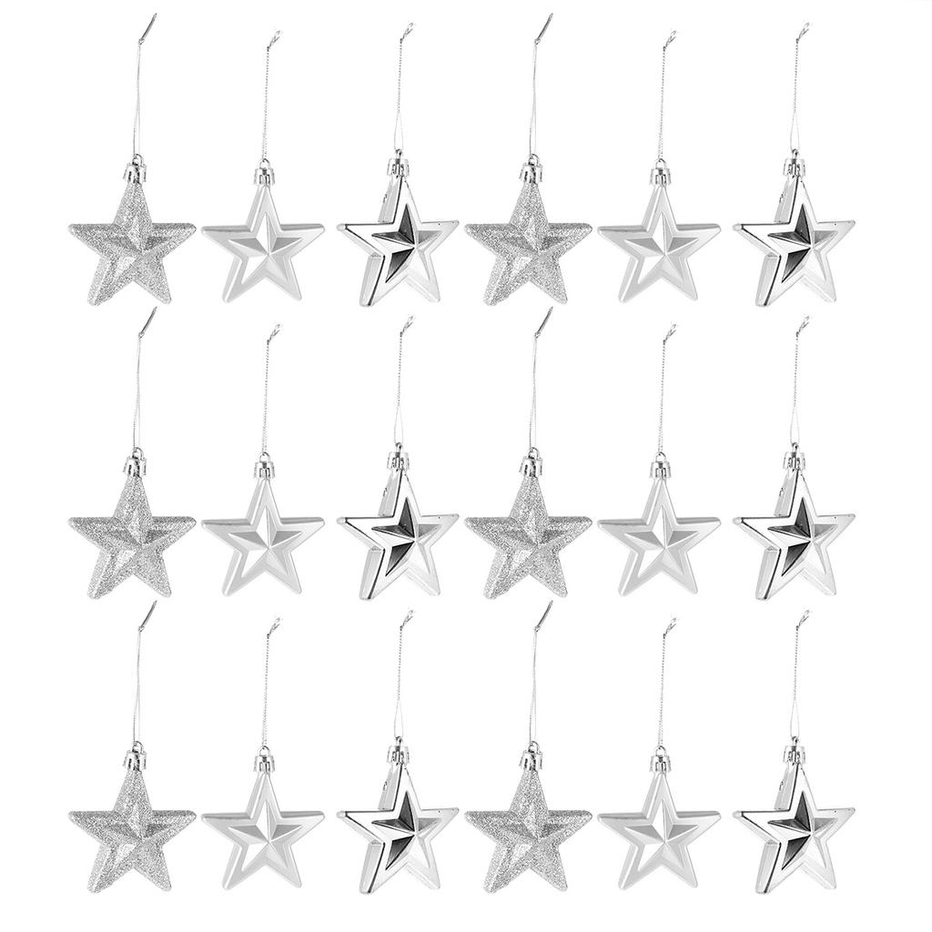 18Pcs Ecofriendly Fivepointed Star Christmas Tree Decor Hanging Xmas Ornament Christmas Tree Ornament Xmas Decor