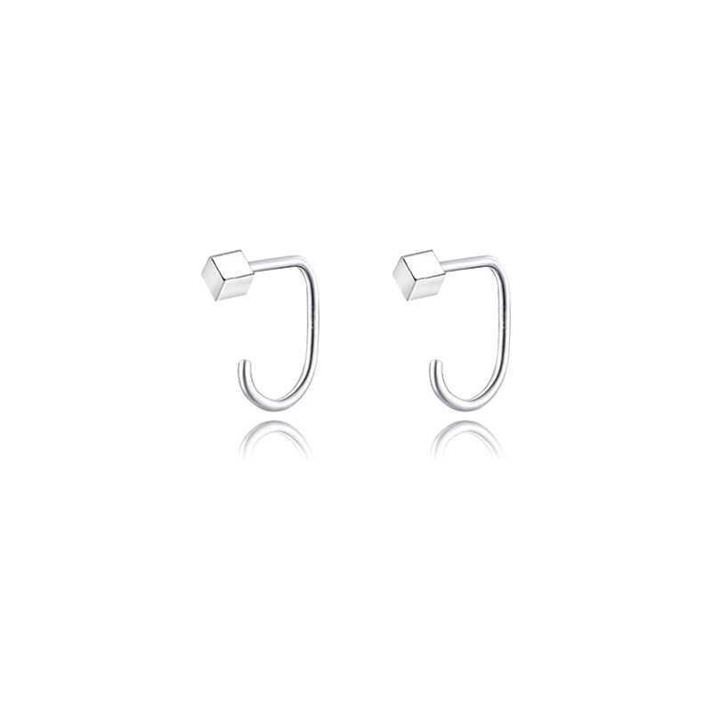 

Геометрические квадратные серьги-мешки для мочки уха, изогнутые серьги-крючки для ушей, женские, маленькие, для девушек-студенток, квадратные серьги-крючки для ушей copper