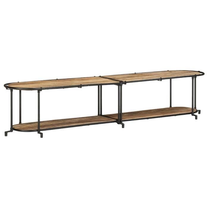 VidaXL TV Stand 200x42x40 Cm Solid Raw Mango Wood, TV Bench, Hi-fi Cabinet, TV Console, TV Buffet, Multimedia Cabinet, 4013494