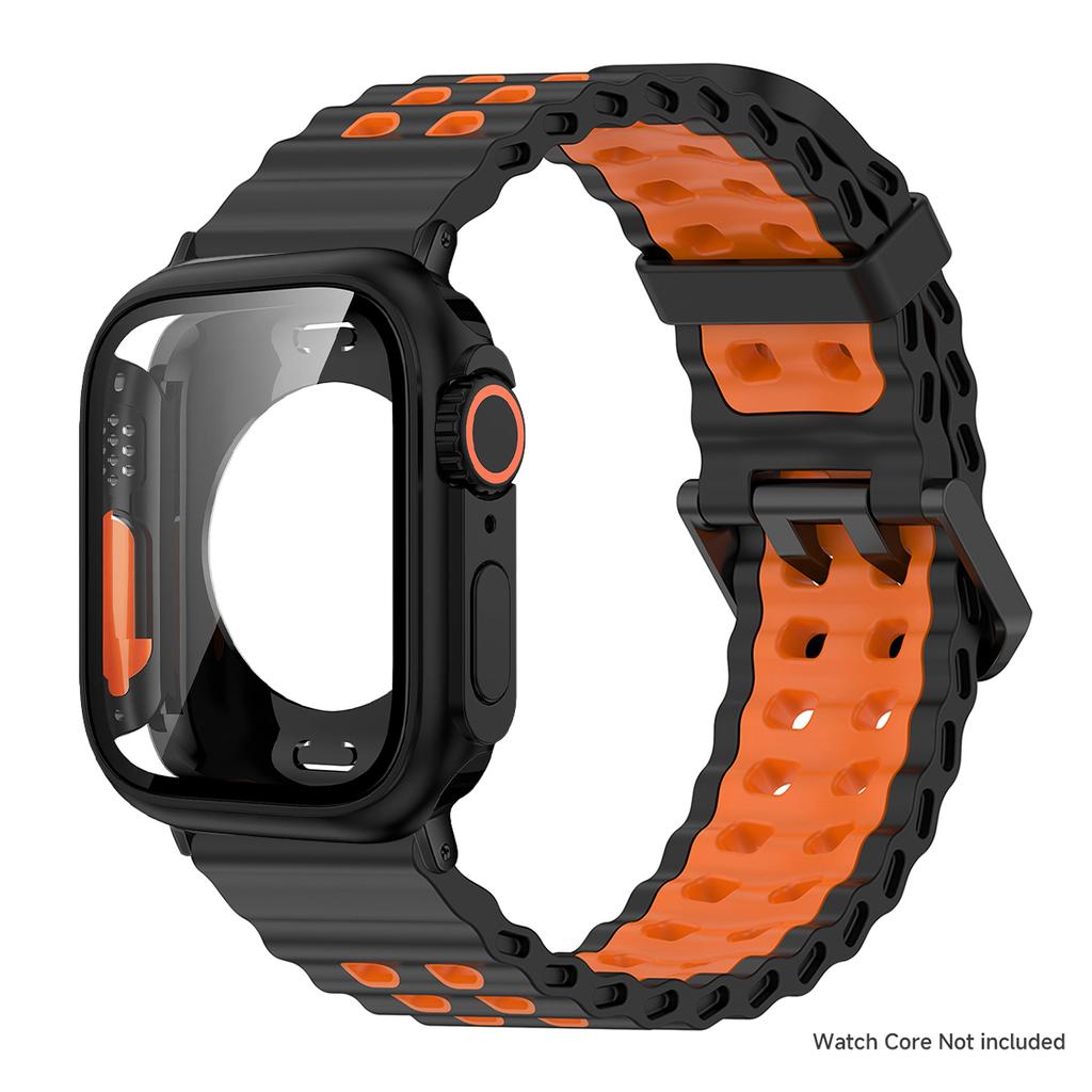 Silicone Strap+Change to Ultra Case For Apple Watch 11 10 42/46mm Protective Cover for iwatch Series 9 8 7 6 se54 40/41/44/45mm