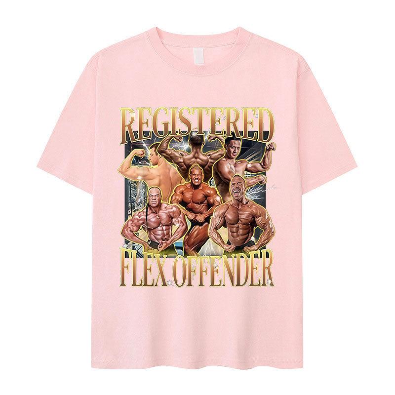 Lustiges Registrierter Flex-Straftäter Meme T-Shirt Unisex Retro Oversized Kurzarm T-Shirt Mode Hohe Qualität Baumwolle T-Shirts Streetwear