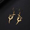 Teamer 2026 Rhythmic Gymnastics Stick Exercise Pendant Dangle Earrings New Stainless Steel Drop Earrings Sportsman Birthday Gift
