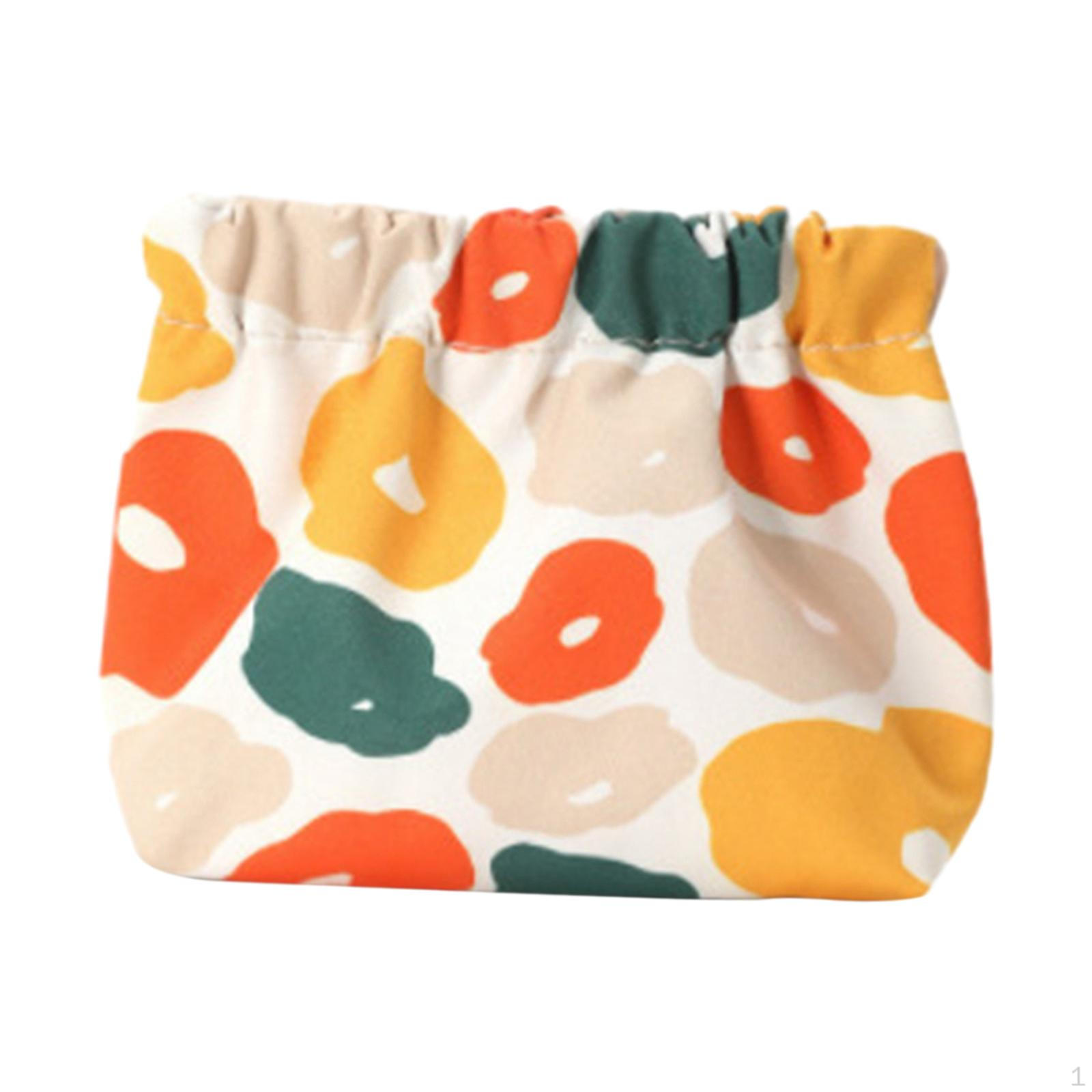 

Coin Purse Pocket Makeup Bag Large Capacity Self Closing Travel Printed Tiny Pouch Style A