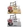 Stirling Engine Model Kit Early Educational Double Cylinder All Metal Wooden Base Stirling Engine Mo