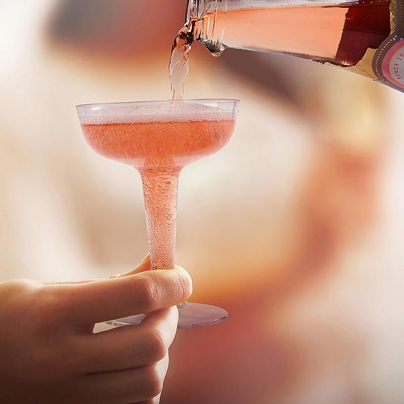 10Pcs  Plastic Champagne Flutes Disposable Clear Plastic Champagne Glasses For Parties Glitter Clear Plastic Cup Red Wine