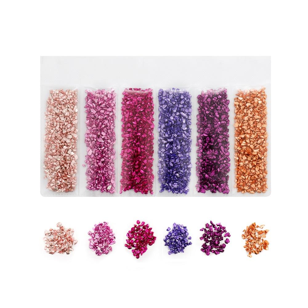 1 Set Multi-Color Mixing Nail Art Crushed Glass Stones Irregular Decoration for DIY Epoxy Resin Siliocne Mold Fillings Material