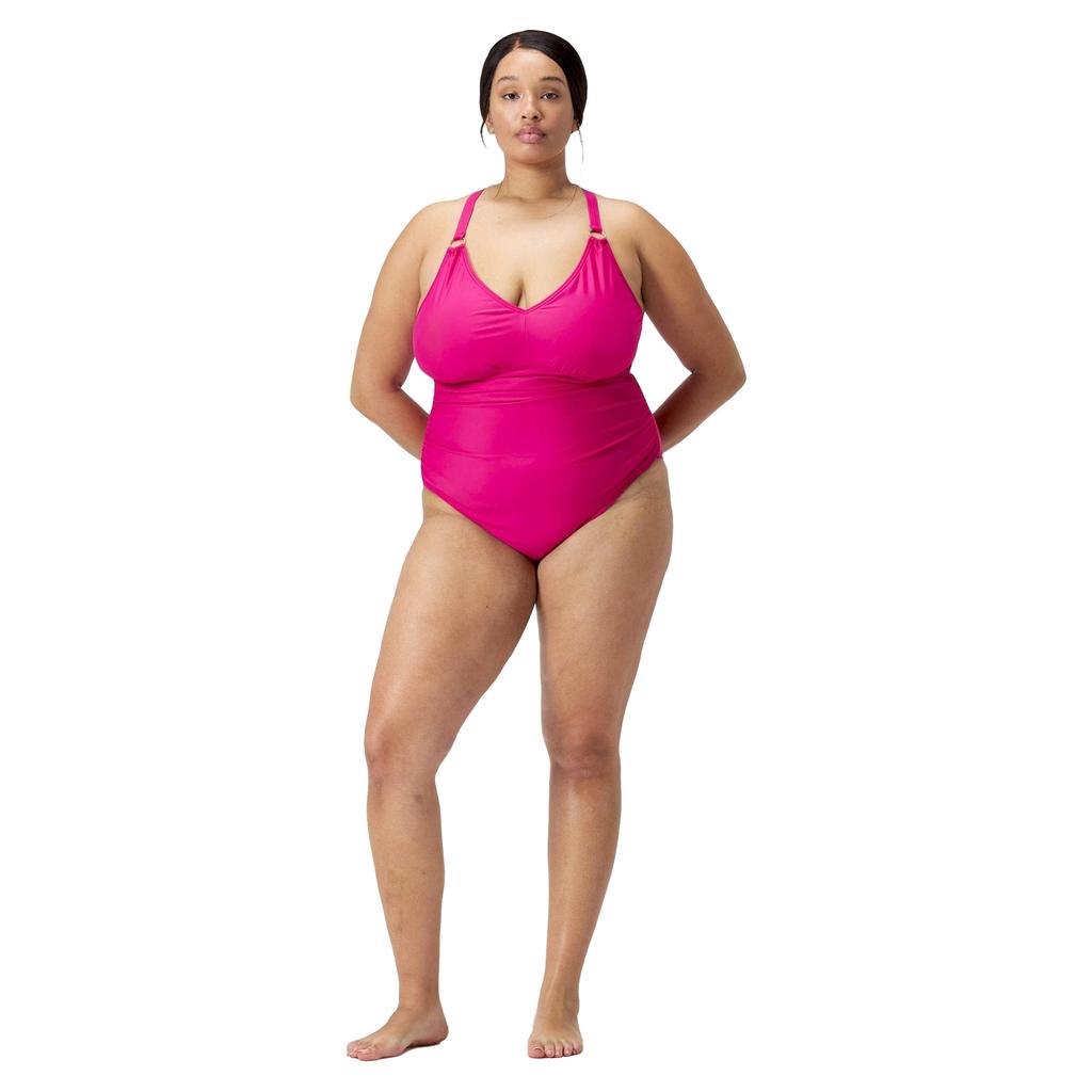 Speedo Womens/Ladies Shaping V Neck Plus One Piece Swimsuit