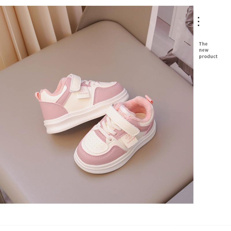 Children's Shoes & Girls' Sneakers, Autumn/Winter New Arrivals, Boys' Warm Lightly Insulated Fleece-Lined White Shoes, Baby Casual Sneakers.