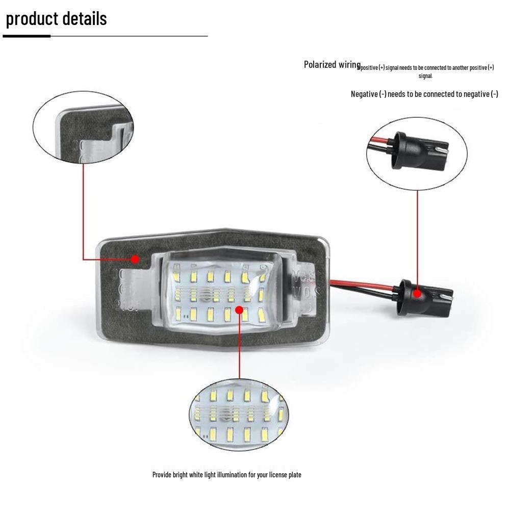 2x 18-LED Black License Plate Lights for Ford Escape/Kuga, Mercury, Mazdas MX-5/MPV