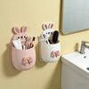 Self Adhesive Toothbrush Storage Rack Multi-functional Wall Hanging Bathroom Organizer Rabbit Large Capacity