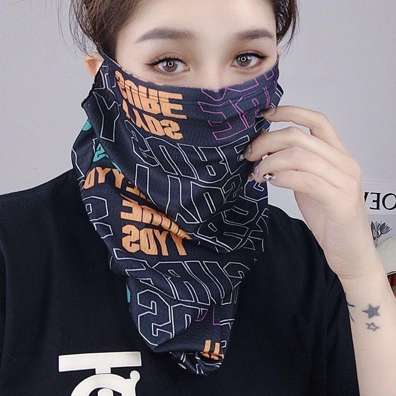 

Ice Silk Sunscreen Face Mask Hip Hop Fashion Sunshade Hiking Travel Face Cover Summer Breathable Cycling Motocycle Riding Mask чёрный