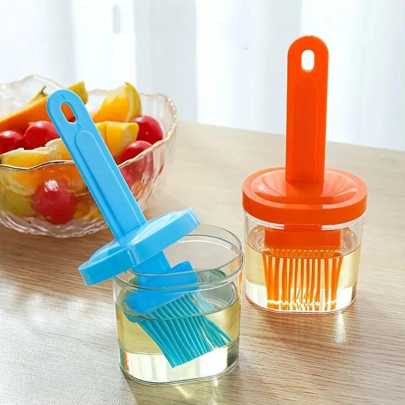 Oil Brush Baking Tool Pancake Oil Brush Integrated Oil Pot Brush With Bottle Kitchen Dustproof Household High Temperature