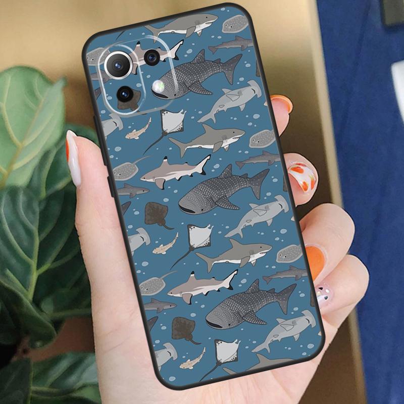 Whale Sharks Fish Case For Xiaomi 15 14 Ultra 13T 14T 15T Pro 17 Pro Max POCO X7 X5 X6 F5 F6 F7 F8 Pro Coque