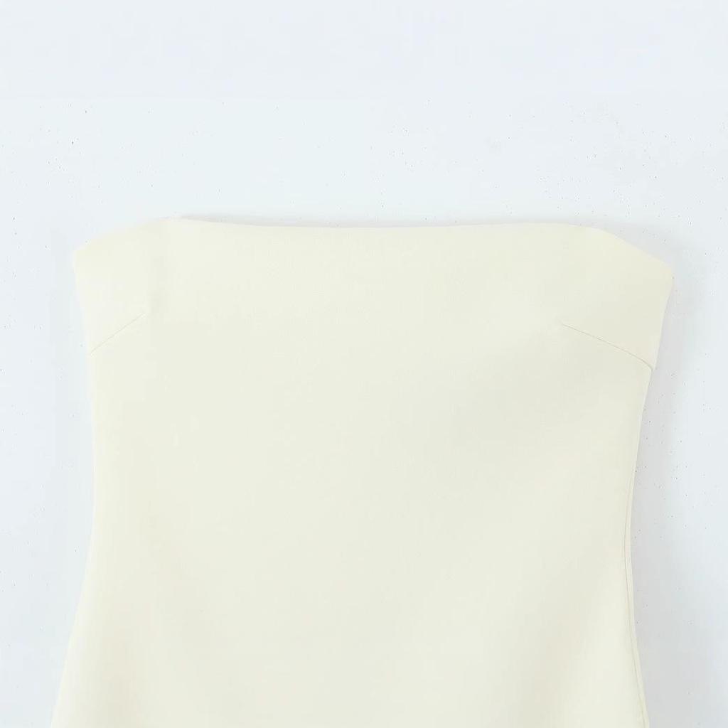 2025 Spring Women's European-American Puff Hem Silk Net Mini Dress