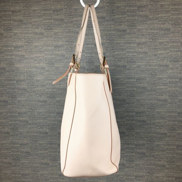 Tory Burch Leather Tote Bag Pink Large 3 Compartments Authentic(USED)