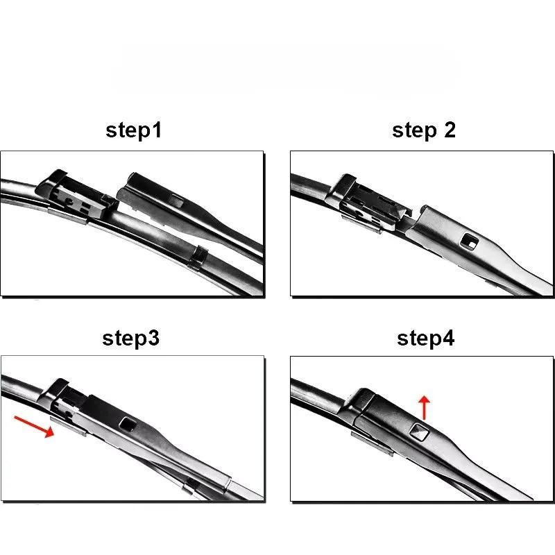 26"+18" Push Button Frameless Front Wiper Blades for Skoda Karoq 2017-2023, Skoda Kodiaq, VW Tiguan AD1, Seat Ateca, Skoda Octavia NX